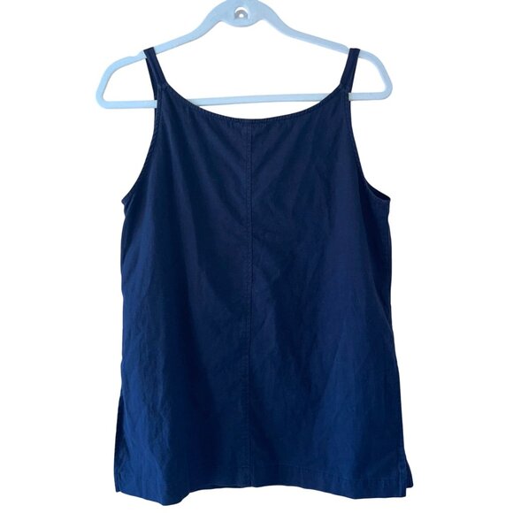 Leo Sage Womens Tank Top Black Size Medium Side Slits Stretch V Neck Casual - Picture 2 of 7